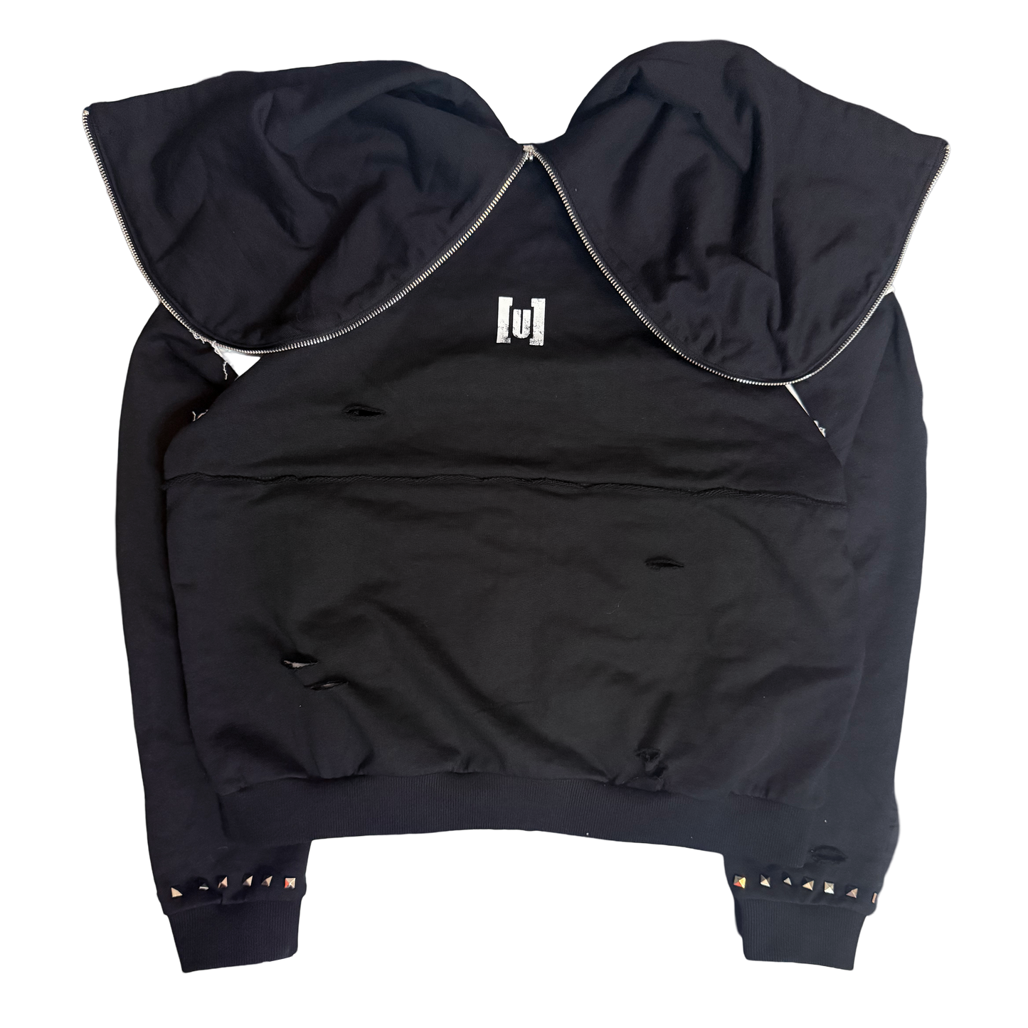 “UNKNWN” RECONSTRUCTED ZIP-UP HOODIE