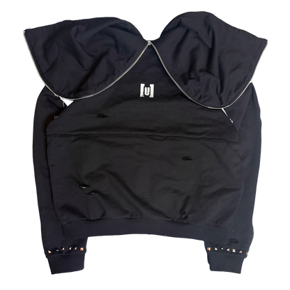 “UNKNWN” RECONSTRUCTED ZIP-UP HOODIE