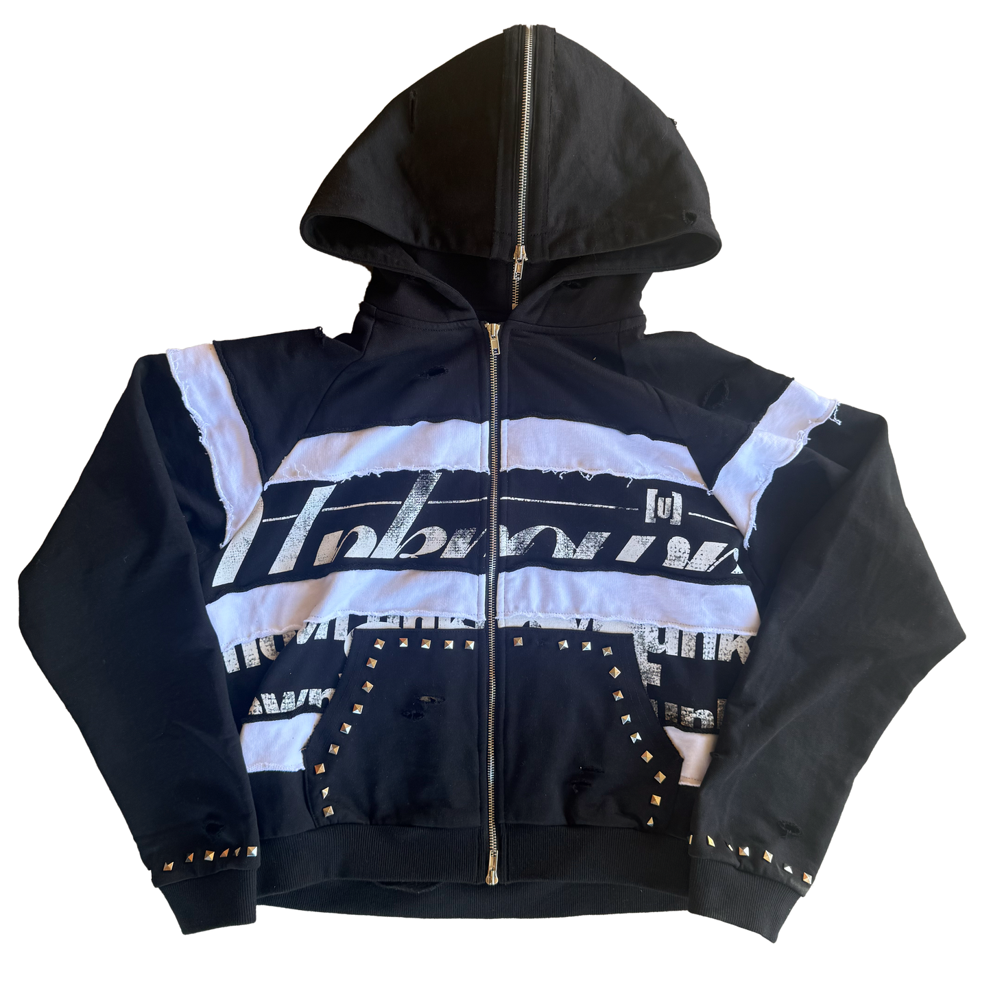 “UNKNWN” RECONSTRUCTED ZIP-UP HOODIE